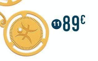 pendentif zodiaque poisson, diamant 0,07 ct, or jaune 0,64 g