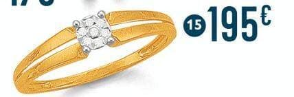 bague diamants 0,03 ct, taille 54, 2 ors 1,77 g