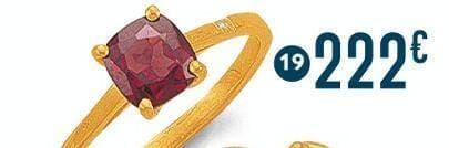 bague grenat et diamant 0,005 ct, taille 54, or jaune 2,14 g