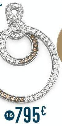 pendentif diamants bruns et diamants blancs 0,54 ct, or gris et rhodié 3,75 g