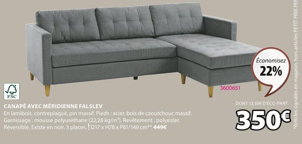 CANAPÉ AVEC MÉRIDIENNE FALSLEV