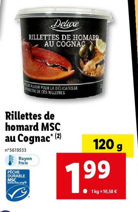 Rillettes de homard MSC au Cognac