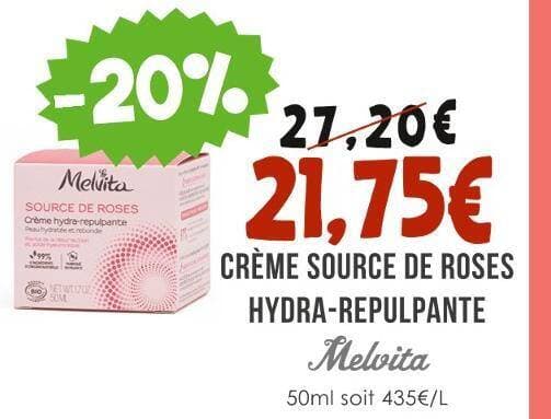 Melvita CRÈME SOURCE DE ROSES HYDRA-REPULPANTE
