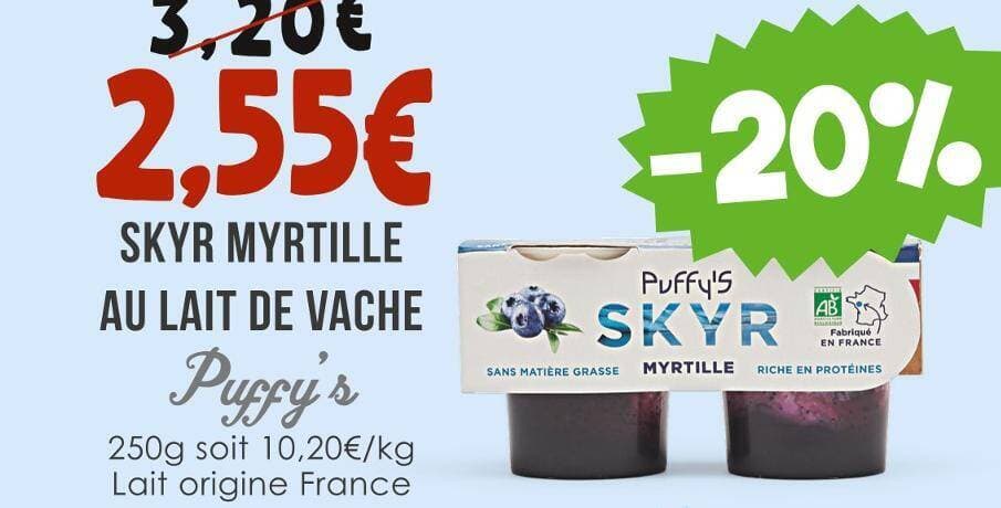 Puffy’s SKYR MYRTILLE AU LAIT DE VACHE