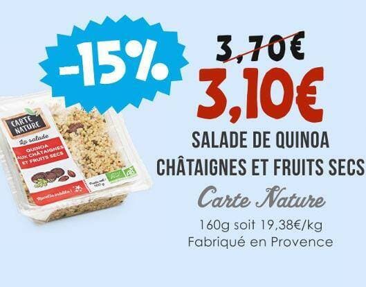 Carte Nature SALADE DE QUINOA CHÂTAIGNES ET FRUITS SECS