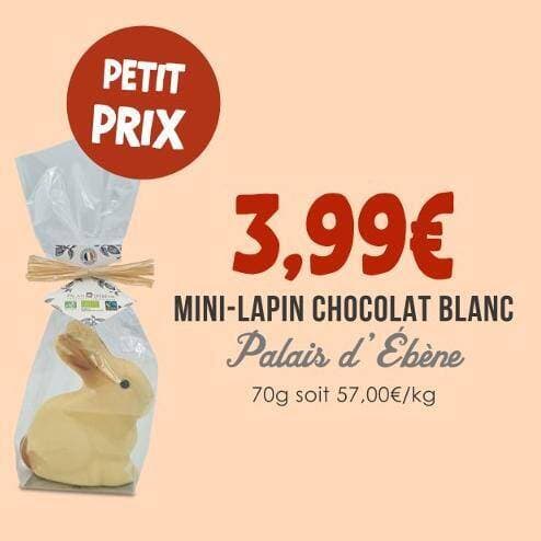 Palais d ’Ébène MINI-LAPIN CHOCOLAT BLANC