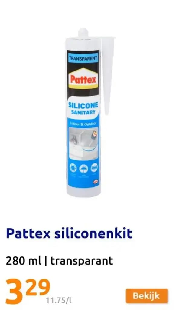 Pattex siliconenkit 280 ml | transparant