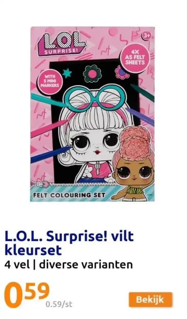 L.O.L. Surprise! vilt kleurset 4 vel | diverse varianten