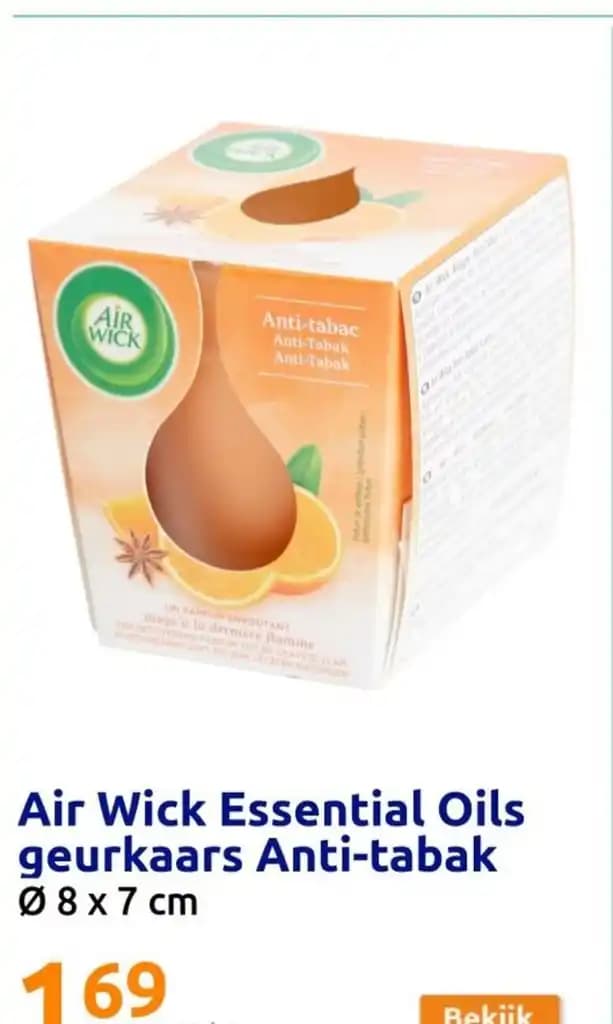 Air Wick Essential Oils geurkaars Anti-tabak Ø 8 x 7 cm