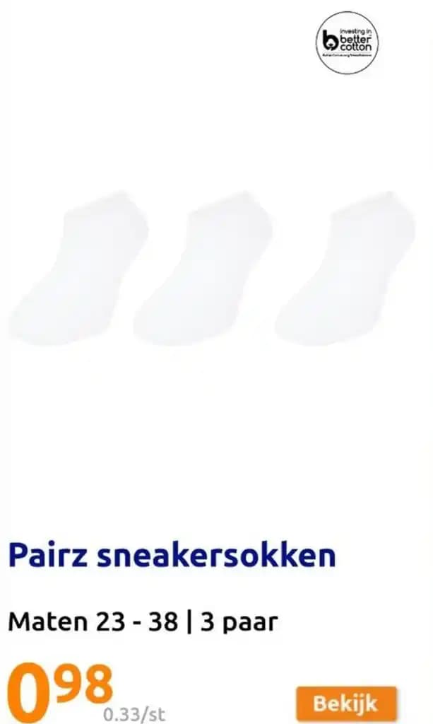 Pair sneakersokken Maten 23- 38 | 3 paar
