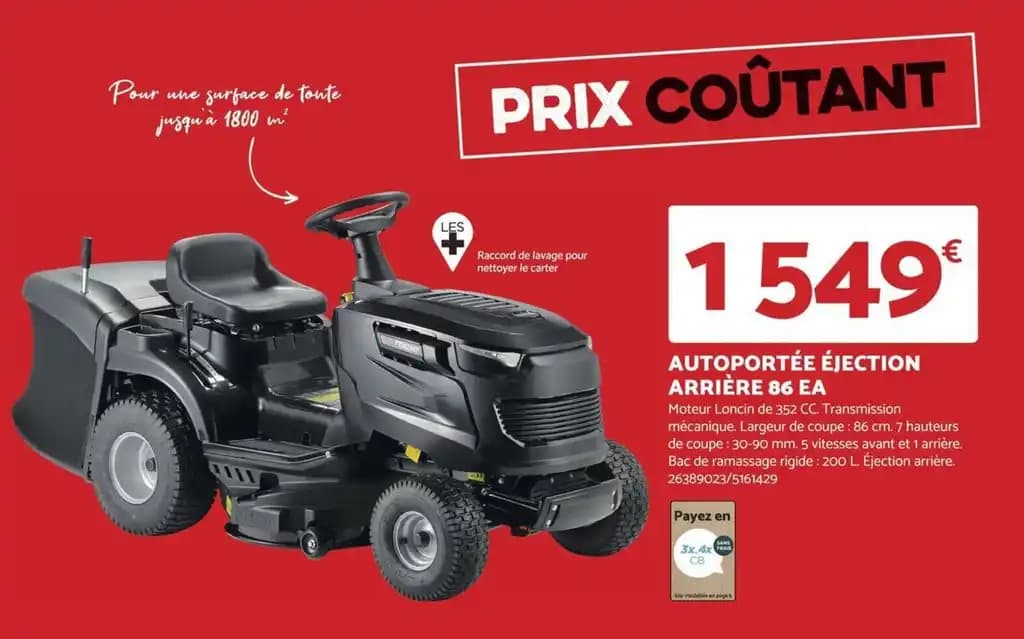 AUTOPORTÉE ÉJECTION ARRIÈRE 86 EA