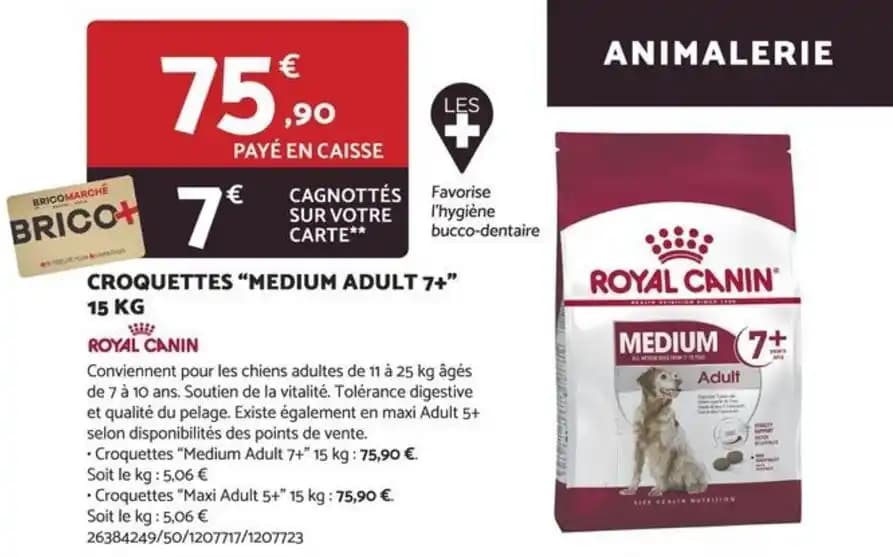 CROQUETTES "MEDIUM ADULT 7+" 15 KG