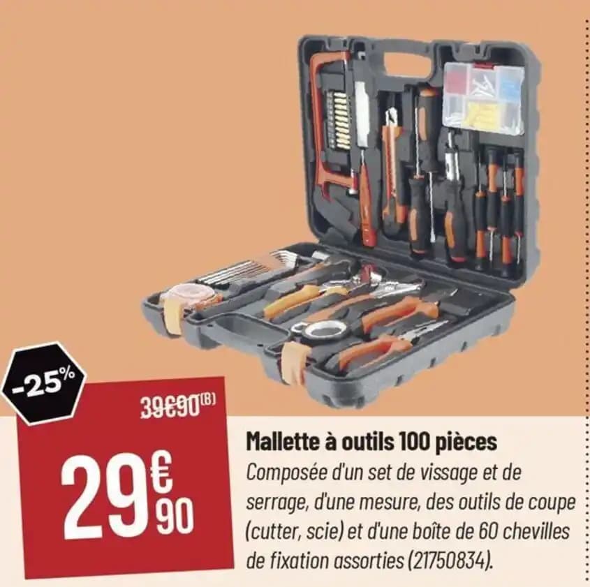 Mallette à outils 100 pièces