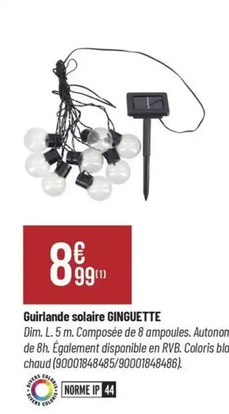 Guirlande solaire GINGUETTE