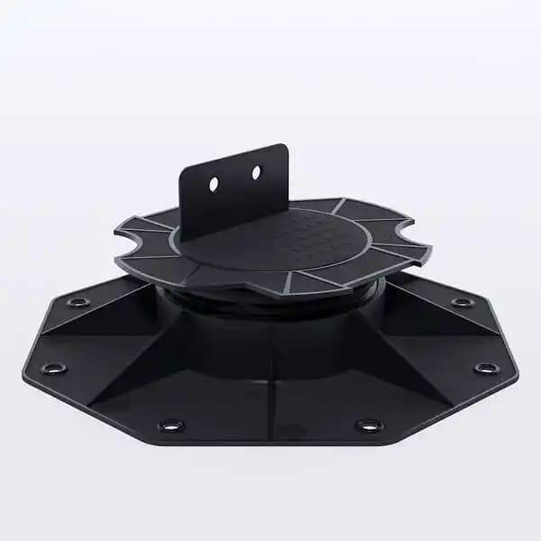 PLOT RÉGLABLE DE 18 À 28 MM POUR TERRASSE BOIS ET COMPOSITE Noir, Surface m² - 0.09