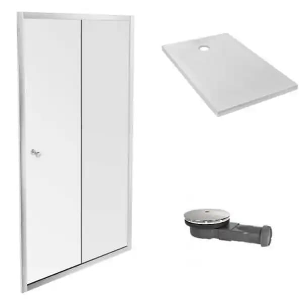 Receveur douche JACOB DELAFON Ipso 120 x 90 + paroi coulissante niche + bonde