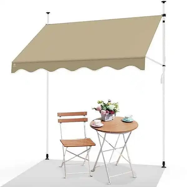 VOUNOT Auvent retractable manuel sans percage 300cm beige