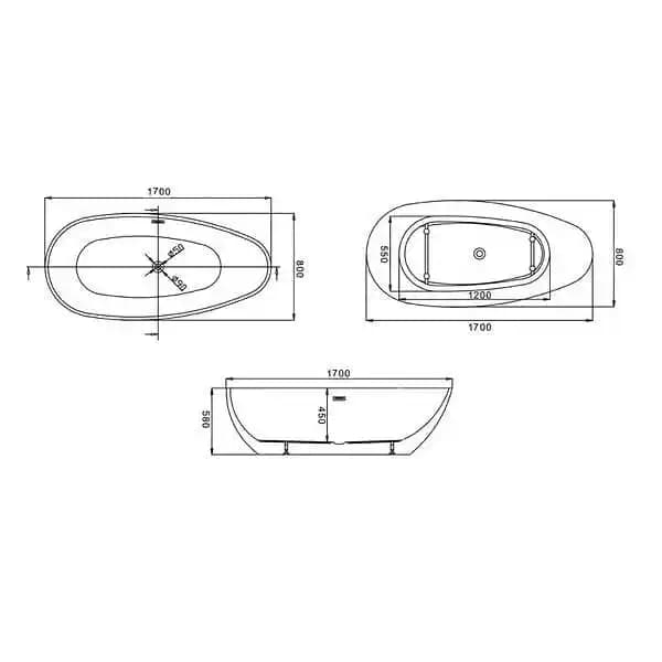 Baignoire îlot Sangro Black