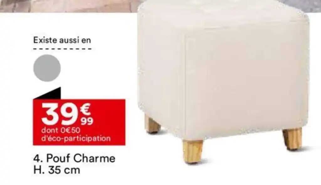 Pouf Charme H. 35 cm