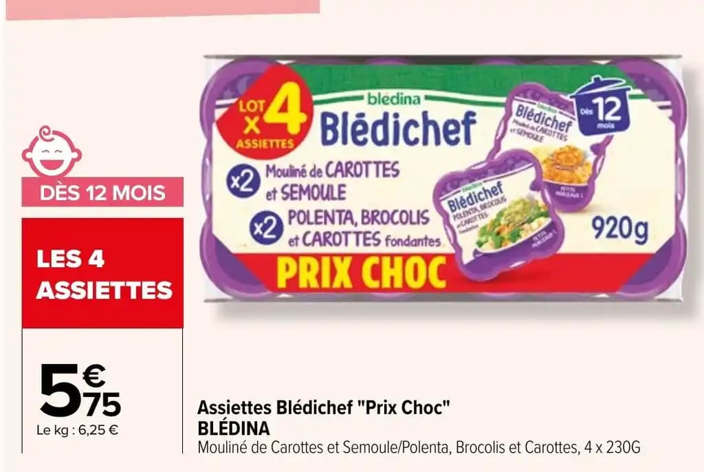 Assiettes Blédichef "Prix Choc" BLÉDINA