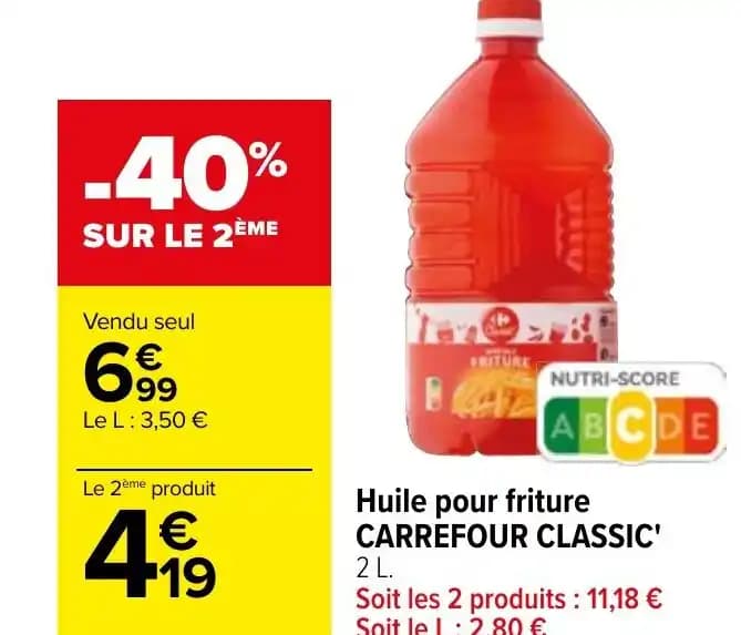 Huile pour friture CARREFOUR CLASSIC'