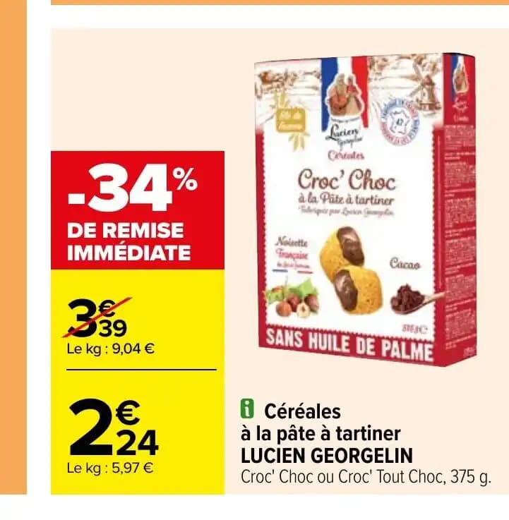 Céréales à la pâte à tartiner