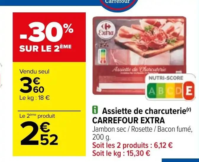 Assiette de charcuterie(r) CARREFOUR EXTRA
