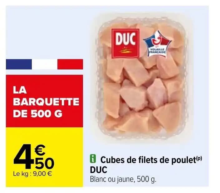 Cubes de filets de poulet (P) DUC