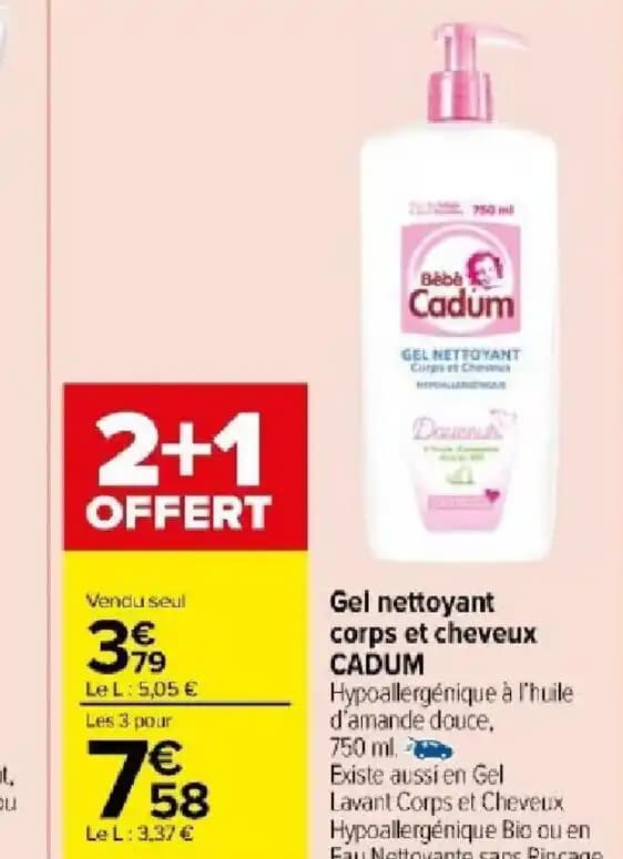 Gel nettoyant corps et cheveux CADUM