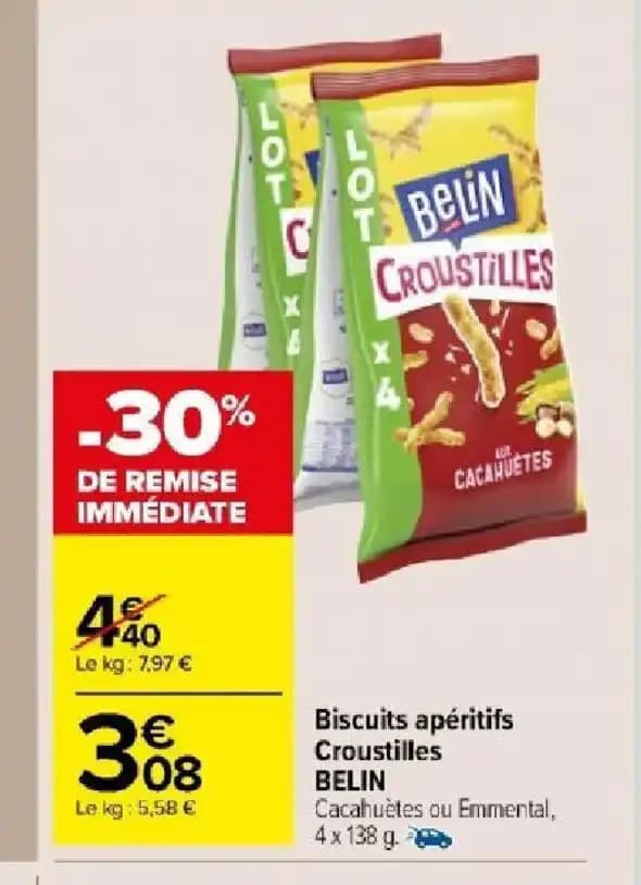 Biscuits apéritifs Croustilles BELIN