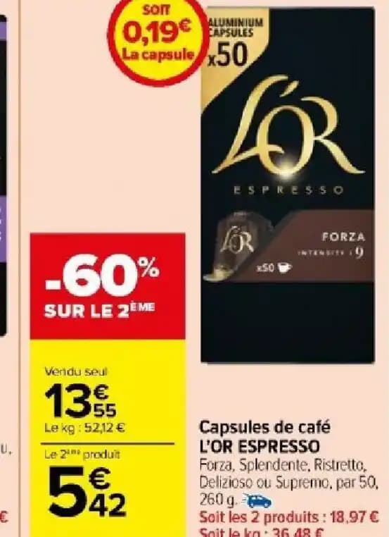 Capsules de café L'OR ESPRESSO