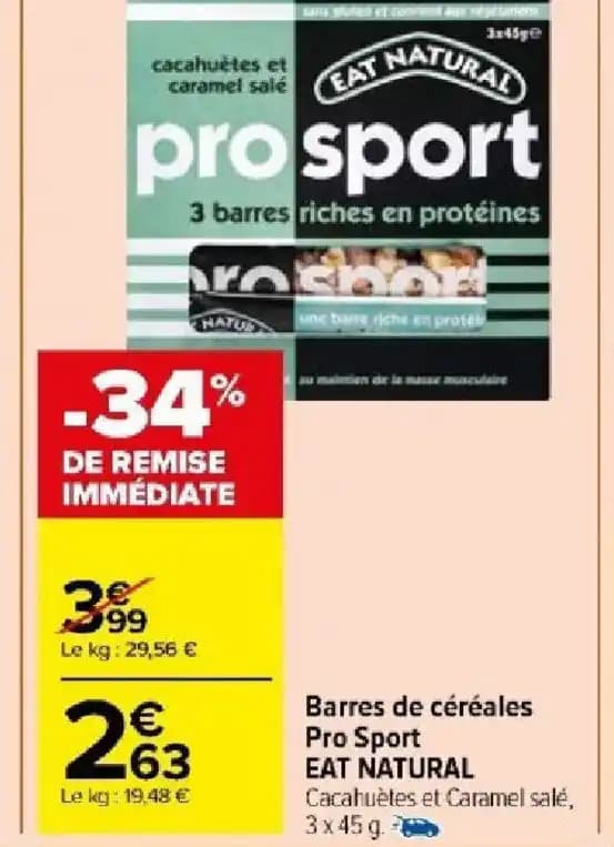 Barres de céréales Pro Sport EAT NATURAL
