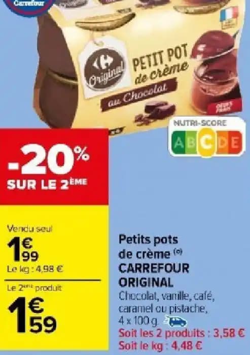 Petits pots de crème (o) CARREFOUR