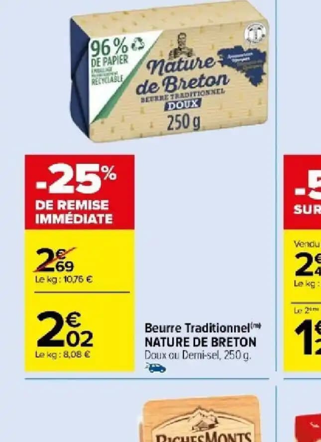 Beurre Traditionnel NATURE DE BRETON