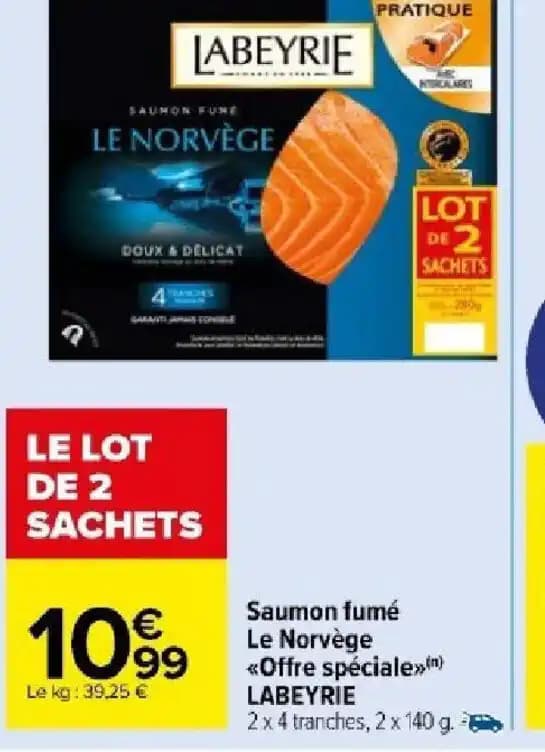 Saumon fumé Le Norvège Offre spécialexin) LABEYRIE