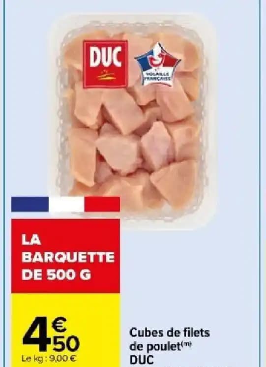Cubes de filets de poulet