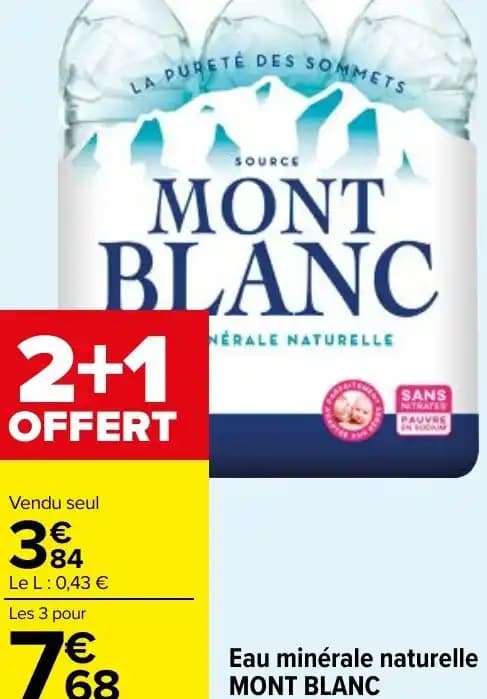 Eau minérale naturelle MONT BLANC 6 x 1.5 L.