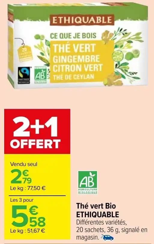 Thé vert Bio ETHIQUABLE