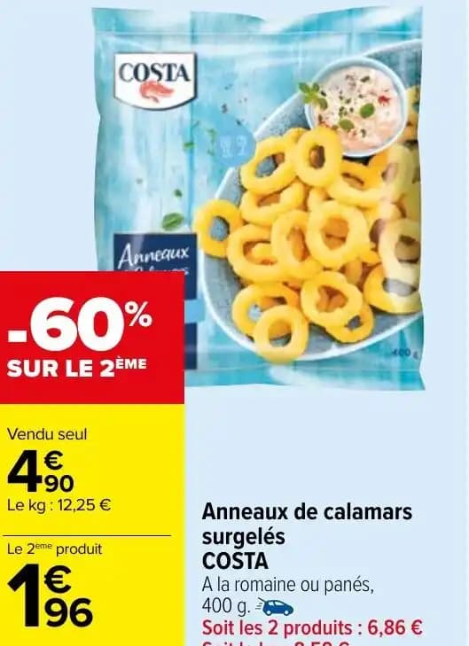 Anneaux de calamars surgelés COSTA