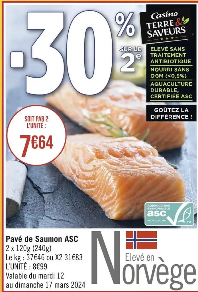 Terre et saveurs Pavé de Saumon ASC