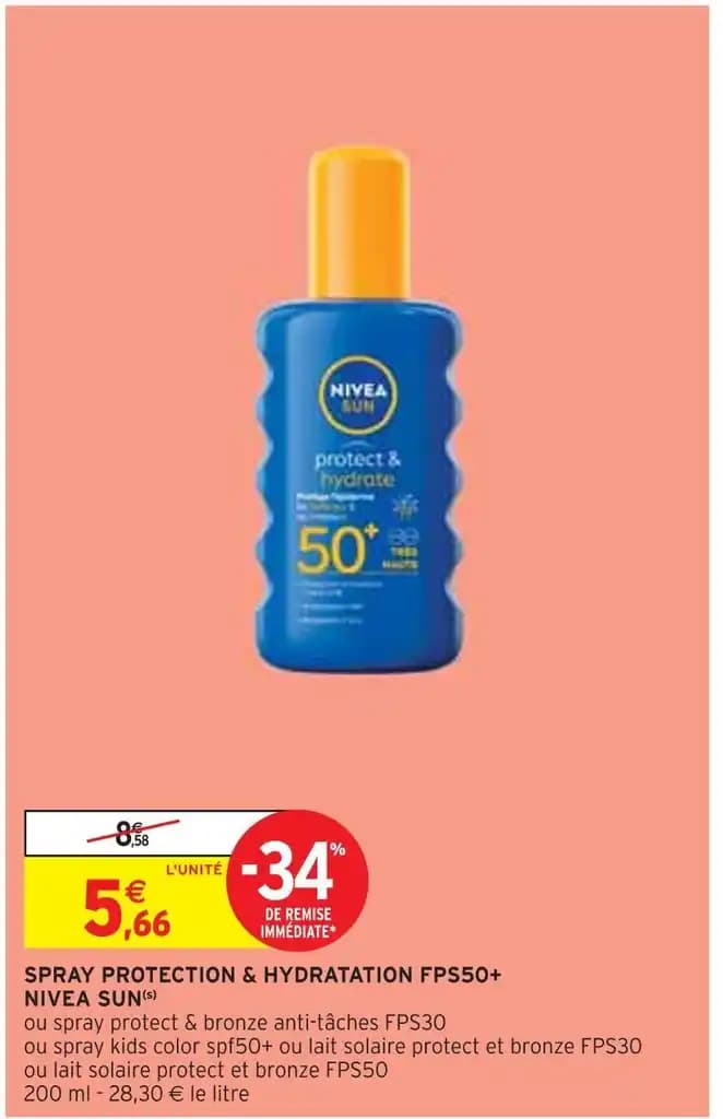 NIVEA SUN SPRAY PROTECTION & HYDRATATION FPS50+
