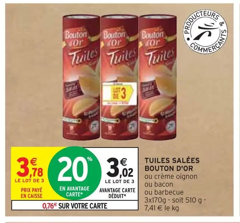 BOUTON D'OR TUILES SALÉES