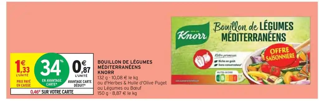 KNORR BOUILLON DE LÉGUMES MÉDITERRANÉENS
