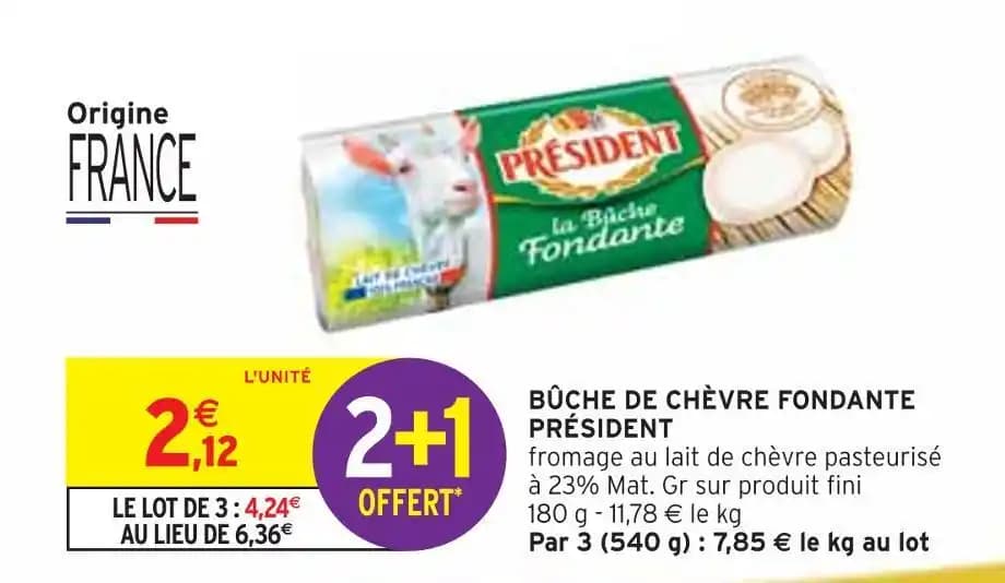 PRÉSIDENT BÛCHE DE CHÈVRE FONDANTE