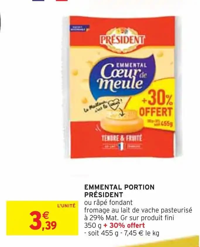 PRÉSIDENT EMMENTAL PORTION