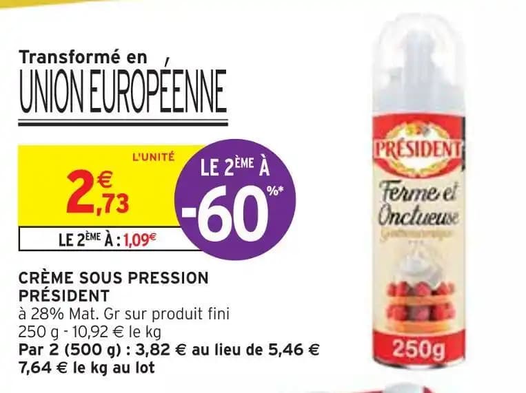 PRÉSIDENT CRÈME SOUS PRESSION