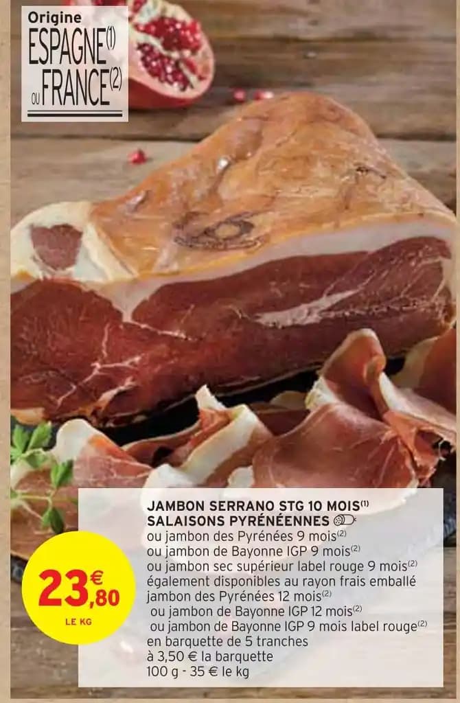 SALAISONS PYRÉNÉENNES JAMBON SERRANO STG 10 MOIS