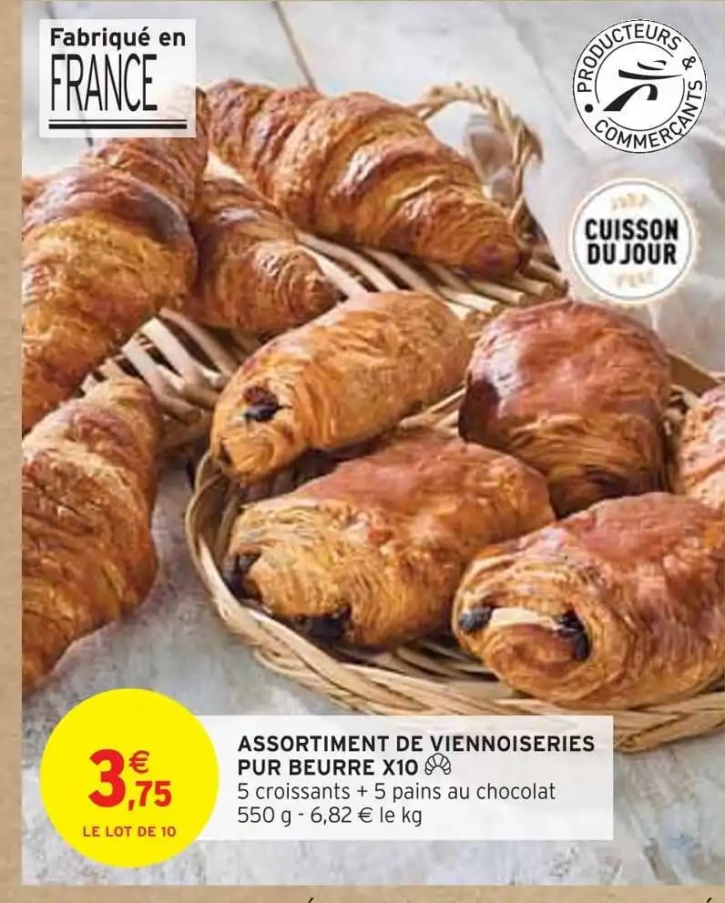 ASSORTIMENT DE VIENNOISERIES PUR BEURRE X10