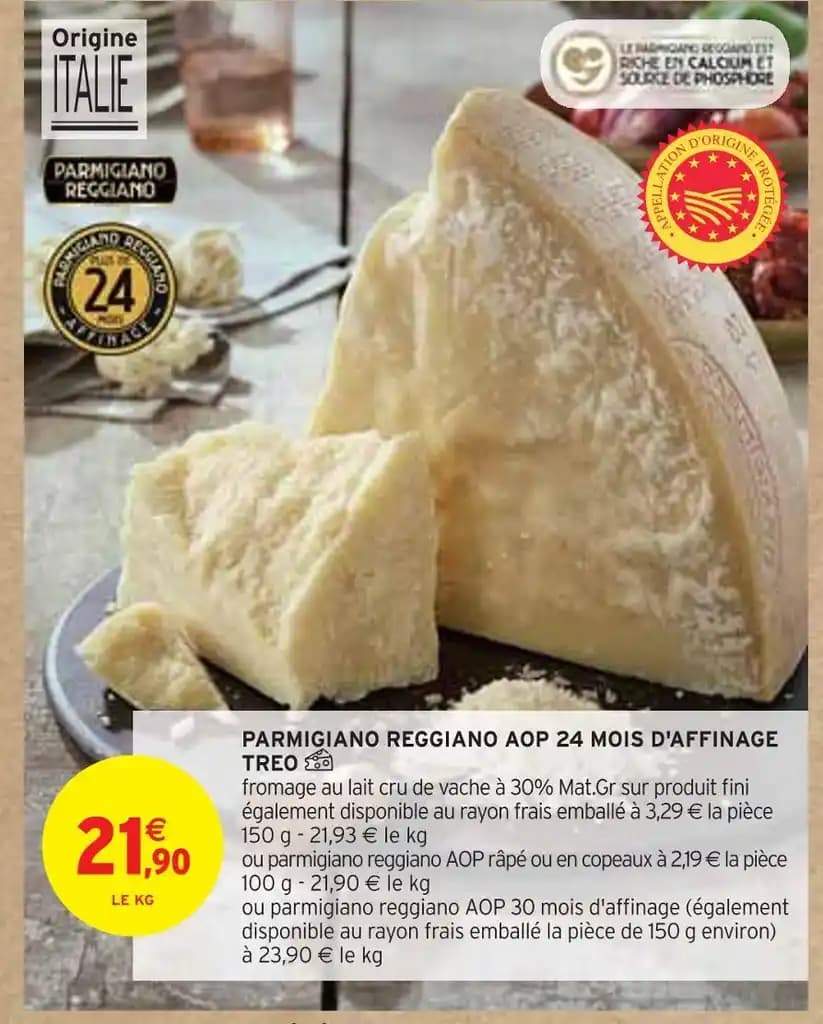 PARMIGIANO REGGIANO AOP 24 MOIS D'AFFINAGE TREO