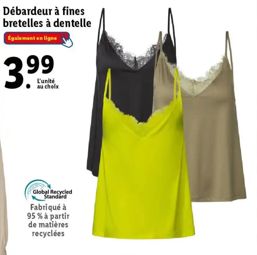 Débardeur à fines bretelles à dentelle